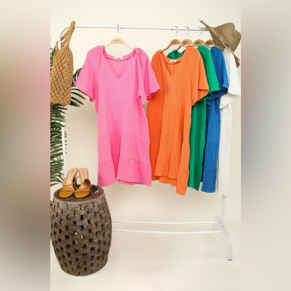 Very J Dresses & Skirts - Babydoll Tiered Flare Dress 🧡 💚